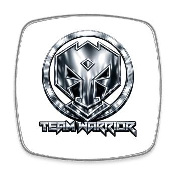 Team Warrior Metal Emblem - Square fridge magnet - white - Front