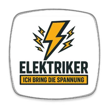 Elektriker Spruch: Ich bring die Spannung - Viereckiger Kühlschrankmagnet - Weiß - Vorne