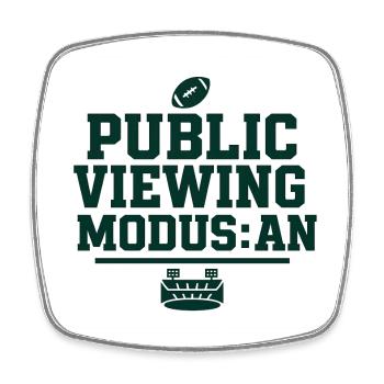 Public Viewing Modus An - Viereckiger Kühlschrankmagnet - Weiß - Vorne