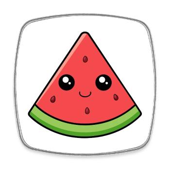Kawaii Watermelon Smile - Square fridge magnet - white - Front