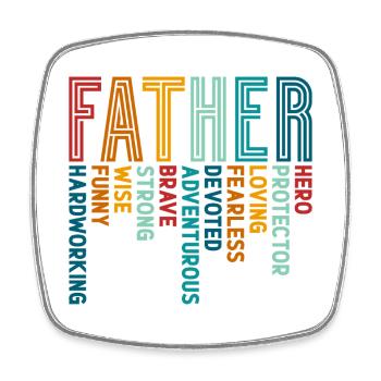 Vater Papa  - Viereckiger Kühlschrankmagnet - Weiß - Vorne