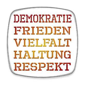 DEMOKRATIE RESPEKT FRIEDEN - Viereckiger Kühlschrankmagnet - Weiß - Vorne