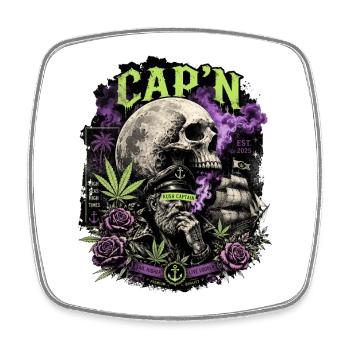 Captain Kush Night Sea | SailorsYarn by Cap ́nKush - Square fridge magnet - white - Front
