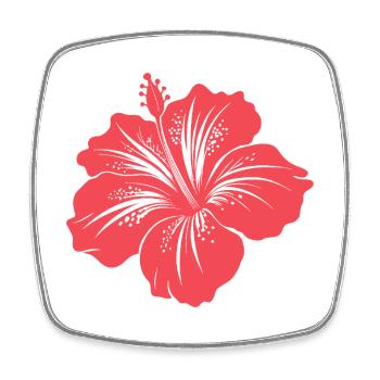 Hibiscus flower - Square fridge magnet - white - Front
