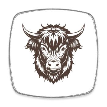 Vache des Highlands - Magnet carré - blanc - Devant