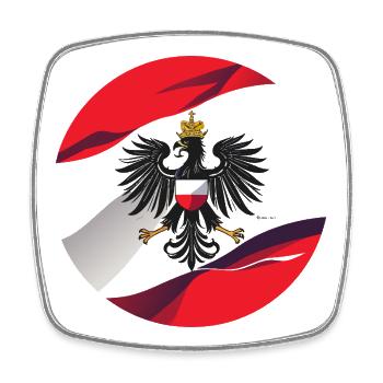 Österreich Wappen Fahne - Viereckiger Kühlschrankmagnet - Weiß - Vorne