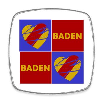 Baden Herz Quadrat - Viereckiger Kühlschrankmagnet - Weiß - Vorne