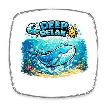 Deep Relax Wale Unterwasser Spaß - Viereckiger Kühlschrankmagnet - Weiß - Vorne