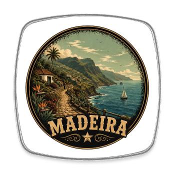 Madeira Portugal Urlaub Design - Viereckiger Kühlschrankmagnet - Weiß - Vorne
