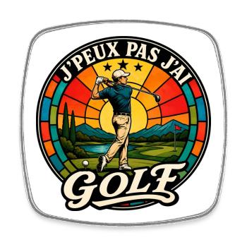 J'Peux Pas J'ai Golf Cadeau Vintage - Magnet carré - blanc - Devant
