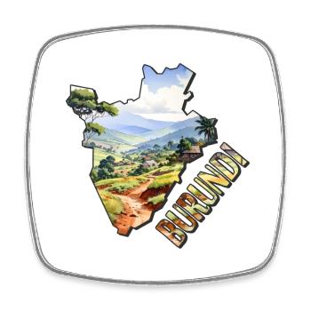 Création d’aquarelle au Burundi - Magnet carré - blanc - Devant