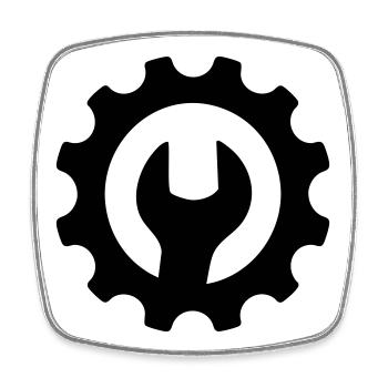Car Mechanic Gear Wrench - Square fridge magnet - white - Front
