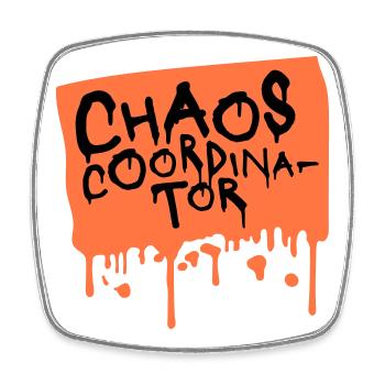 Coordinateur du Chaos Titre drôle Parents Teacher Logo - Magnet carré - blanc - Devant
