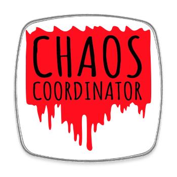 Coordinateur du Chaos Titre drôle Parents Teacher Logo - Magnet carré - blanc - Devant