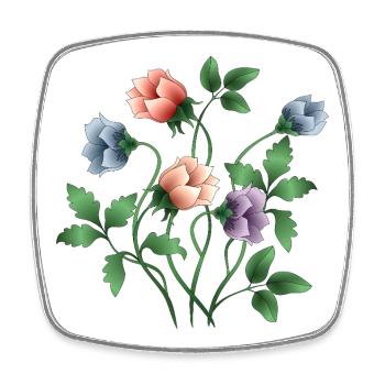 Blumen - Viereckiger Kühlschrankmagnet - Weiß - Vorne