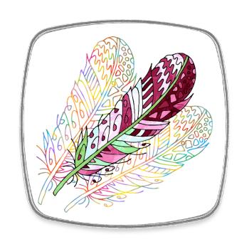 Pen - Square fridge magnet - white - Front