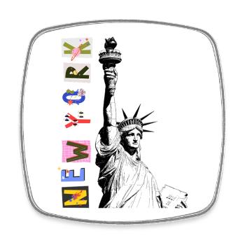 Neue Welt Alphabete - Viereckiger Kühlschrankmagnet - Weiß - Vorne