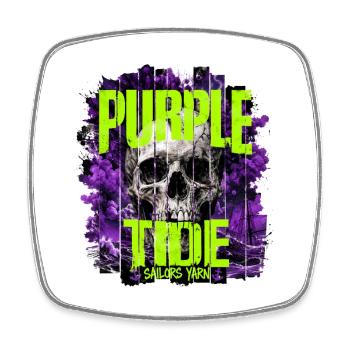 Purple Tide | Sailors Yarn by Cap'nKush - Square fridge magnet - white - Front