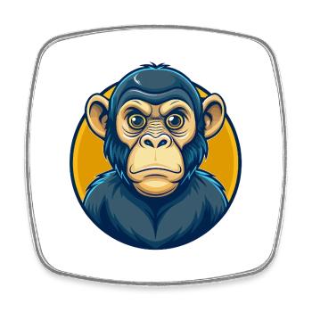 Logo du logo de la mascotte de Bonobo Kawaii - Magnet carré - blanc - Devant