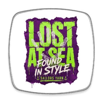 Lost at Sea Club | Sailors Yarn by Cap'nKush - Square fridge magnet - white - Front
