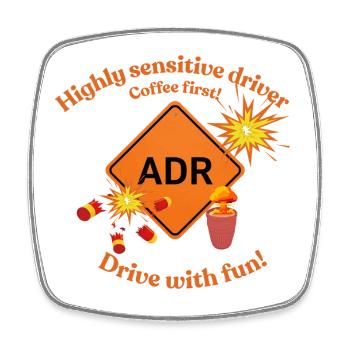 Conducteur très sensible - Humour ADR - Magnet carré - blanc - Devant