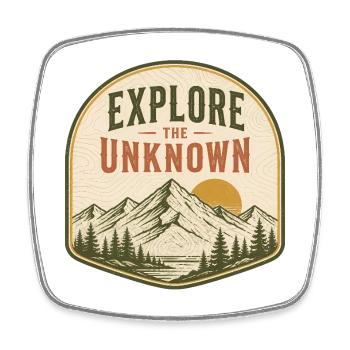 Explorer l’inconnu - Magnet carré - blanc - Devant