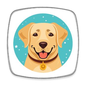 Labrador (comic portrait) - Square fridge magnet - white - Front