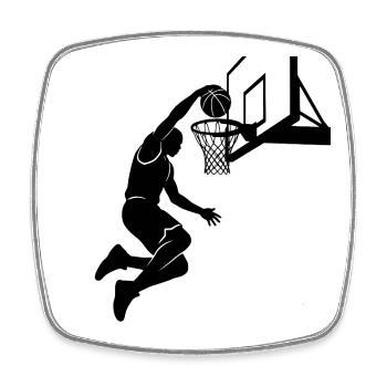 T-Shirt-Basketball-Silhouette - Viereckiger Kühlschrankmagnet - Weiß - Vorne