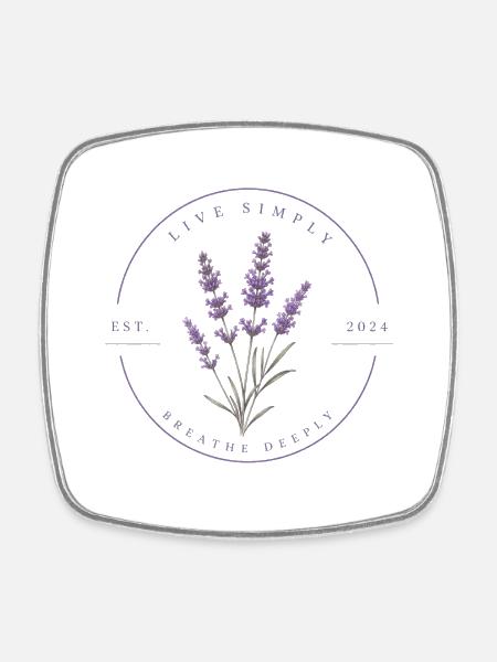 Lavender - Square fridge magnet - white