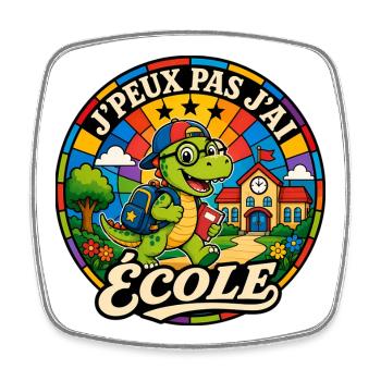 J'Peux Pas J'ai École Enfants Cadeau Vintage - Magnet carré - blanc - Devant
