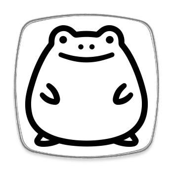 frog - Square fridge magnet - white - Front