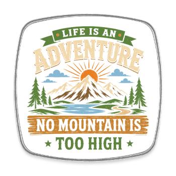 Mountain Hiking Adventure - Square fridge magnet - white - Front
