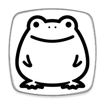 frog - Square fridge magnet - white - Front