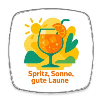 Sonnen Cocktail Gute Laune - Viereckiger Kühlschrankmagnet - Weiß - Vorne