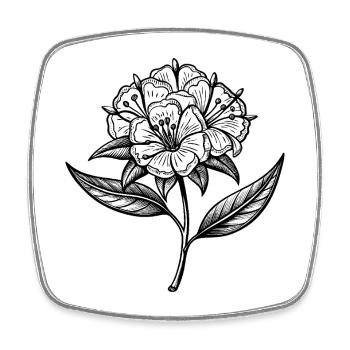 Fleur de laurier de montagne - Magnet carré - blanc - Devant