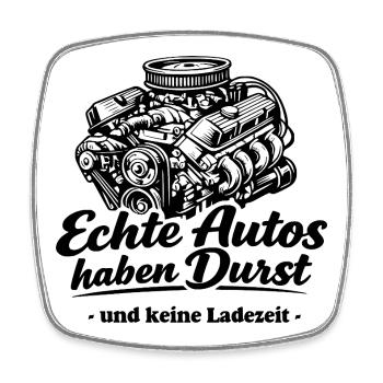 Echte Autos ............keine Ladezeit - Viereckiger Kühlschrankmagnet - Weiß - Vorne