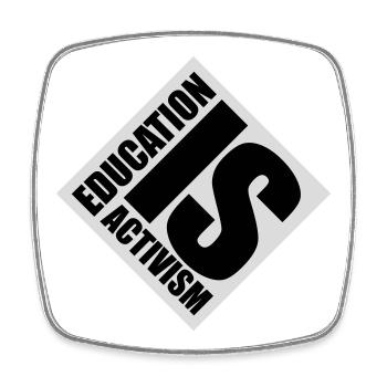 Education Is Activism Bildung Aktivismus Statement - Viereckiger Kühlschrankmagnet - Weiß - Vorne