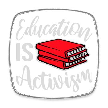 L’éducation est activisme Bildung Aktivismus Déclaration - Magnet carré - blanc - Devant