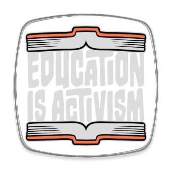 L’éducation est activisme Bildung Aktivismus Déclaration - Magnet carré - blanc - Devant