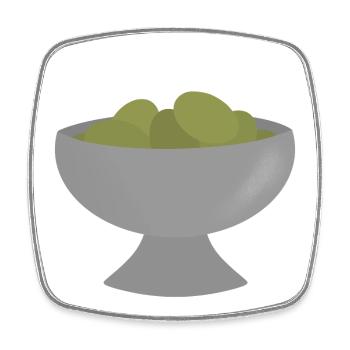 Olive Bowl Minimalist - Square fridge magnet - white - Front