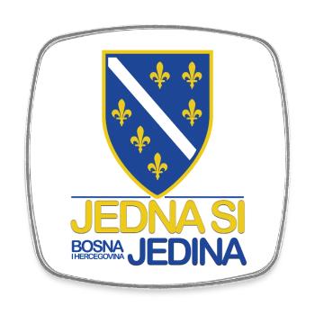 Jedna si Jedina Bosna i Hercegovina - Viereckiger Kühlschrankmagnet - Weiß - Vorne