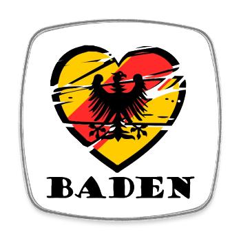 Herzmotiv Badnerland - Viereckiger Kühlschrankmagnet - Weiß - Vorne
