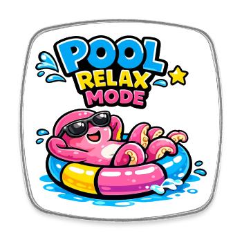 Pool Relax Mode - Square fridge magnet - white - Front