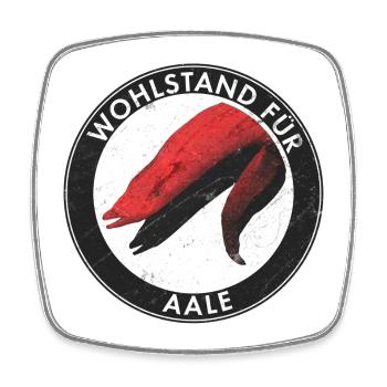 Wohlstand für Aale -  - Viereckiger Kühlschrankmagnet - Weiß - Vorne
