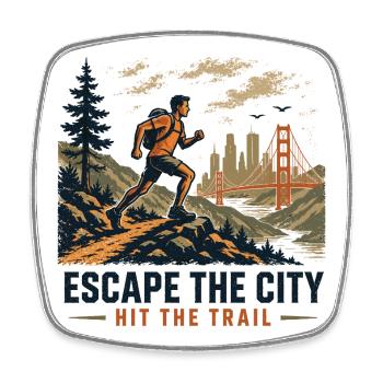 Trailrunning – Entfliehe der Stadt. Los geht's - Viereckiger Kühlschrankmagnet - Weiß - Vorne