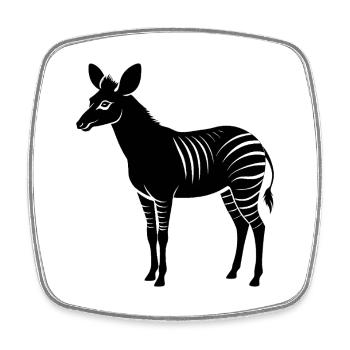 Okapi - Square fridge magnet - white - Front