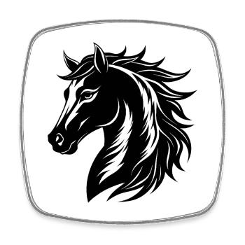 Horse - Square fridge magnet - white - Front
