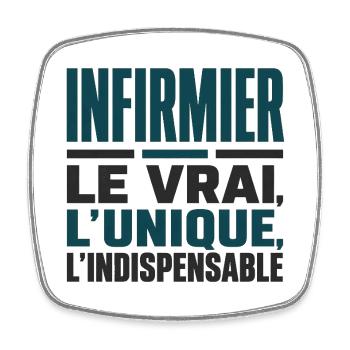  infirmier homme humour le vrai cadeau - Magnet carré - blanc - Devant