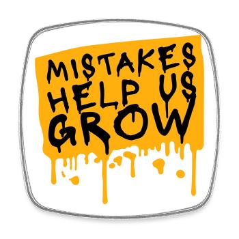 Mistakes Help Us Grow Lustig Motivational Wachstum - Viereckiger Kühlschrankmagnet - Weiß - Vorne