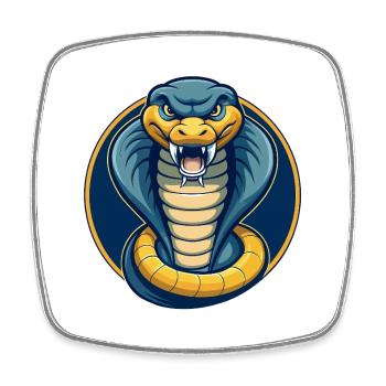Logo clipart de personnage de personnage de dessin animé mascotte Cobra Kawaii - Magnet carré - blanc - Devant